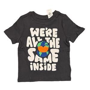 NWT Old Navy Charcoal Grey "We're All the Same Inside" Equality Graphic Tee - 2T